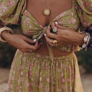 NWT Spell Dahlia Printed Crop Top